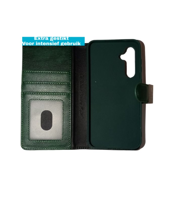 Samsung A56 Donker groene Boek hoesje met kaarthouder en magnetische sluiting