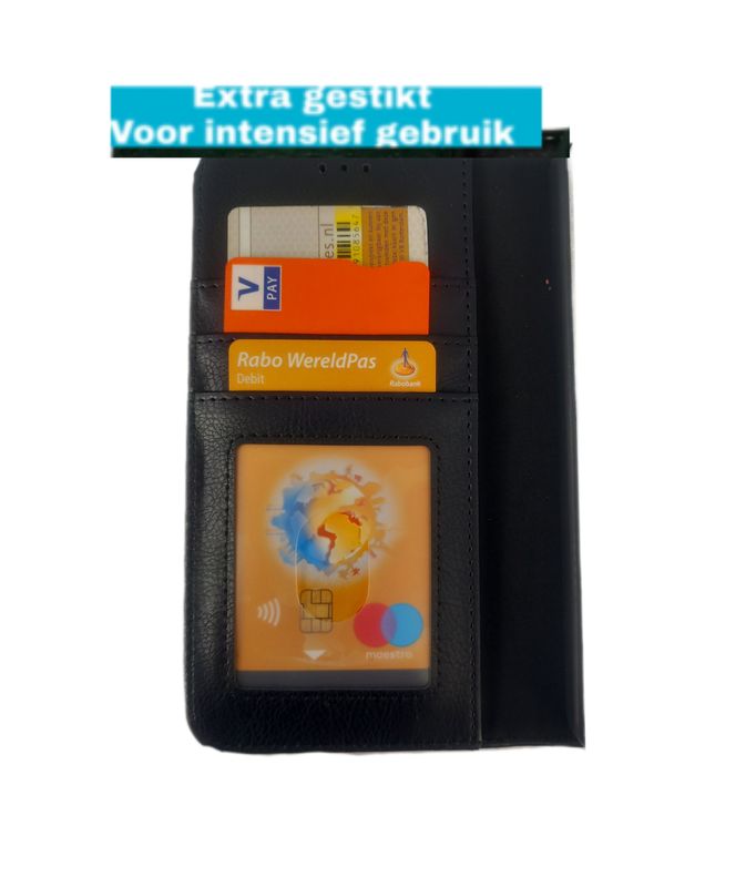 Samsung A56 Zwarte Boek hoesje met kaarthouder en magnetische sluiting