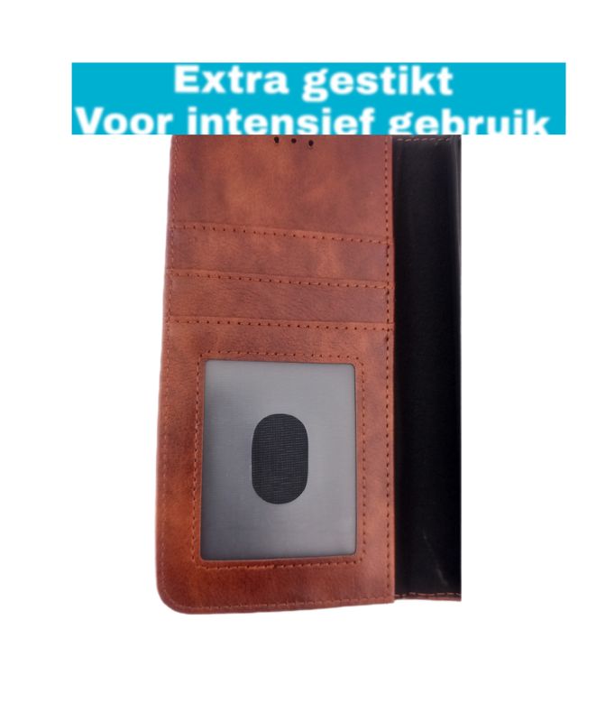 Samsung A54 Bruine Boek hoesje met kaarthouder en magnetische sluiting