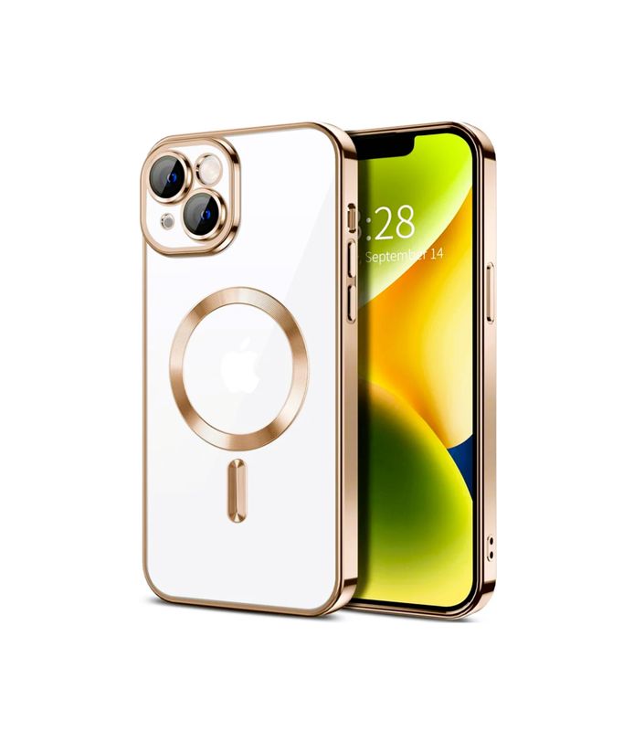 IPhone 13-goude Magsafe hoesje met camera lensbeschermer