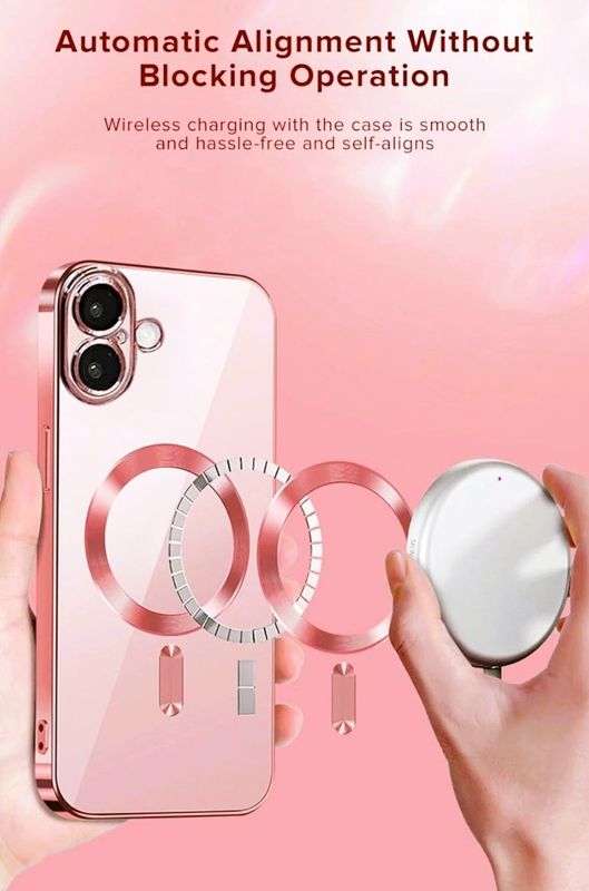 IPhone 17-Rose goude Magsafe hoesje met camera lensbeschermer