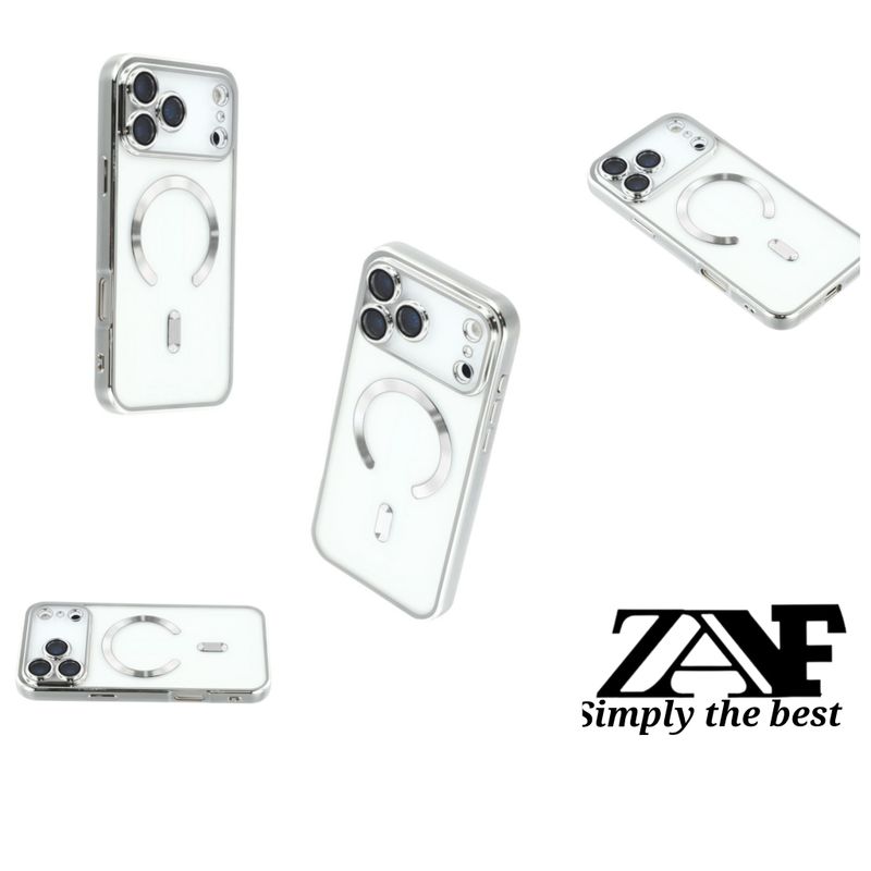 IPhone 17 Pro Max-Zelver Magsafe hoesje met camera lensbeschermer