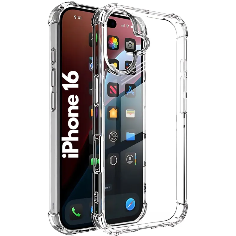 IPhone 16-Doorzichtige Antishock hoesje
