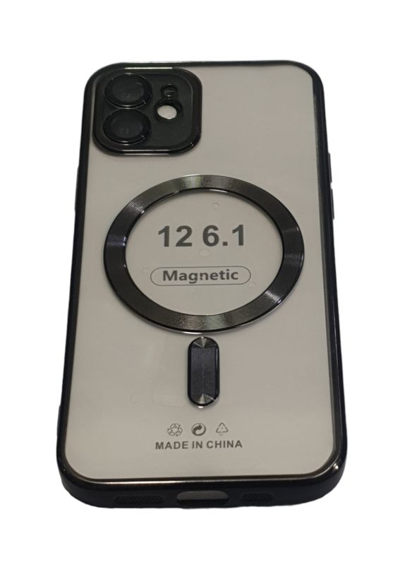 Zwart Magsafe hoesje met camera bescherming IPhone 12