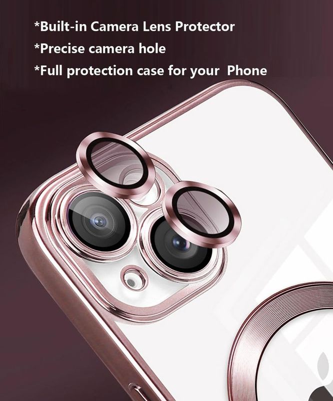 IPhone 15 Plus- Rose Goude MagSafe hoesje met camerabescherming