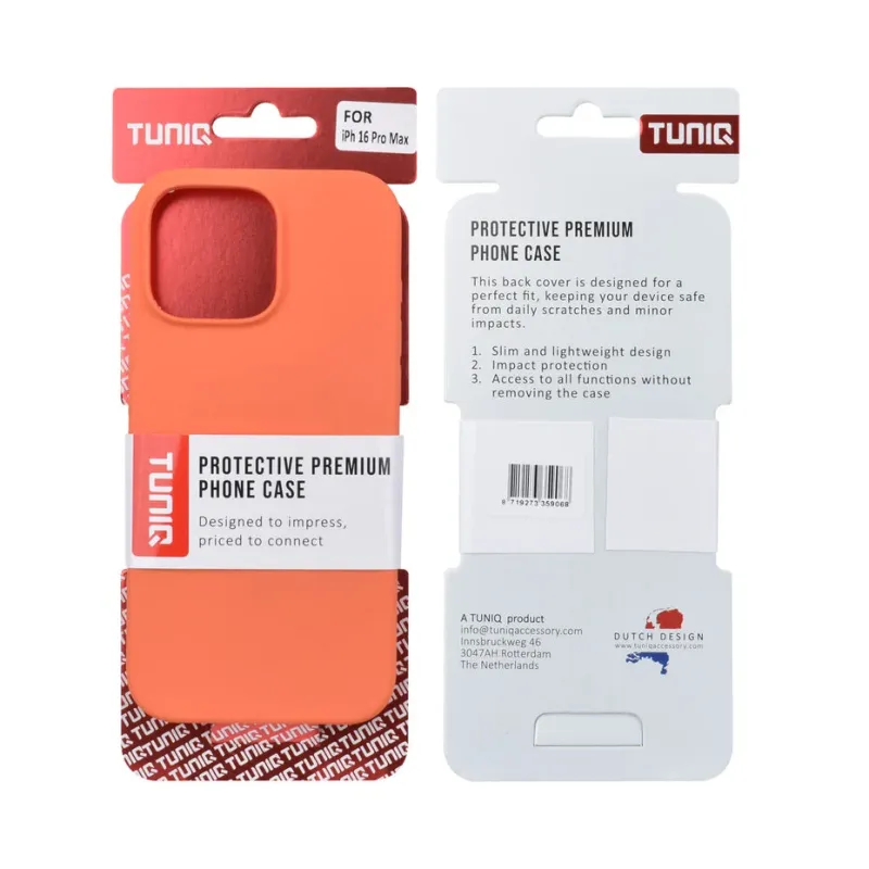 TUNIQ iPhone 16 Pro Max Backcover hoesje - Full Silicone - Oranje