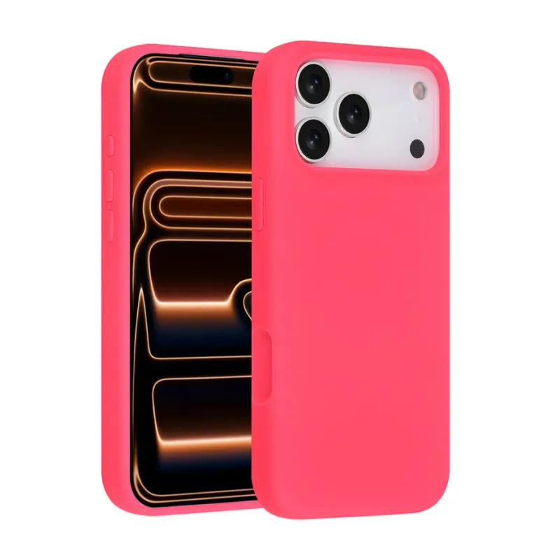 IPhone 17 Pro Max Backcover hoesje Anti slip - Full Silicone - Felroze
