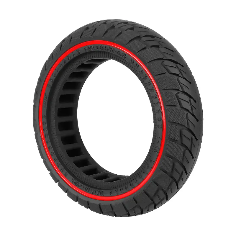 10x2.5(60/70-6.5) off-road Vollgummireifen für Ninebot Max G30D mit roten Linie