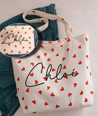 Sac coeur velours côtelé