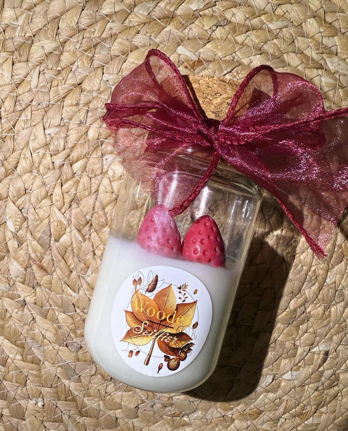 Bougie Fraise personnalisée