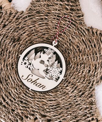 Boule de Noël personnalisée relief superposée