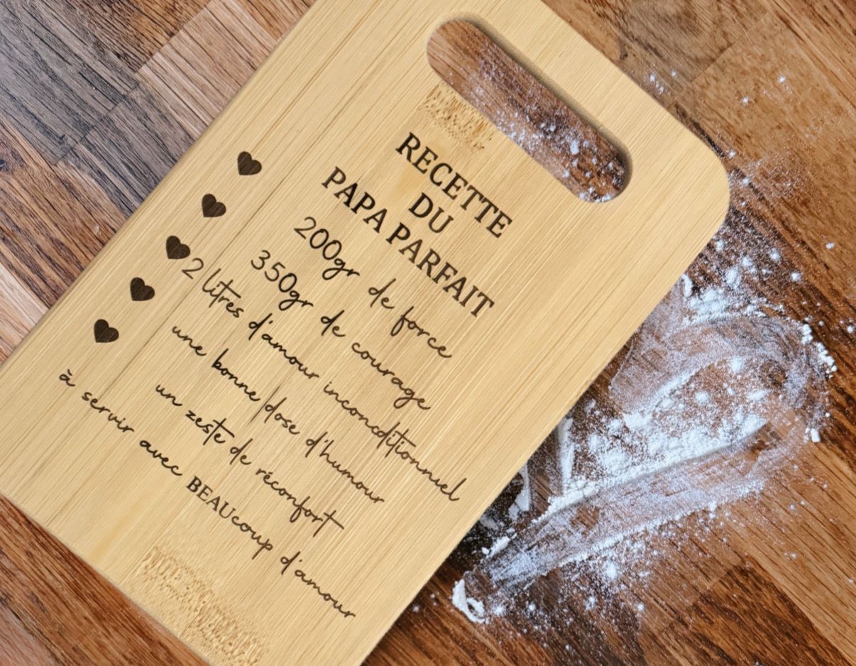 Planche à découper recette papa