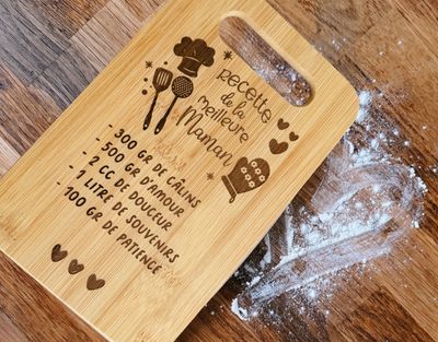 Planche à découper recette maman