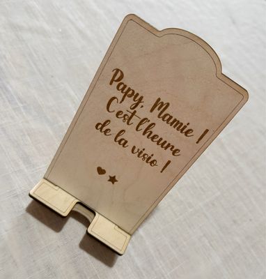 Support de téléphone en bois personnalisable