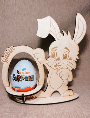 Support œuf surprise lapin personnalisé