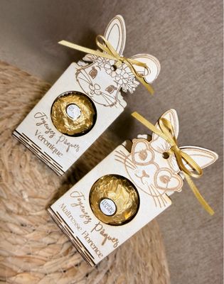 Support lapin personnalisé avec son chocolat