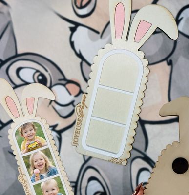 Marque-page/ option magnet photomaton Lapin