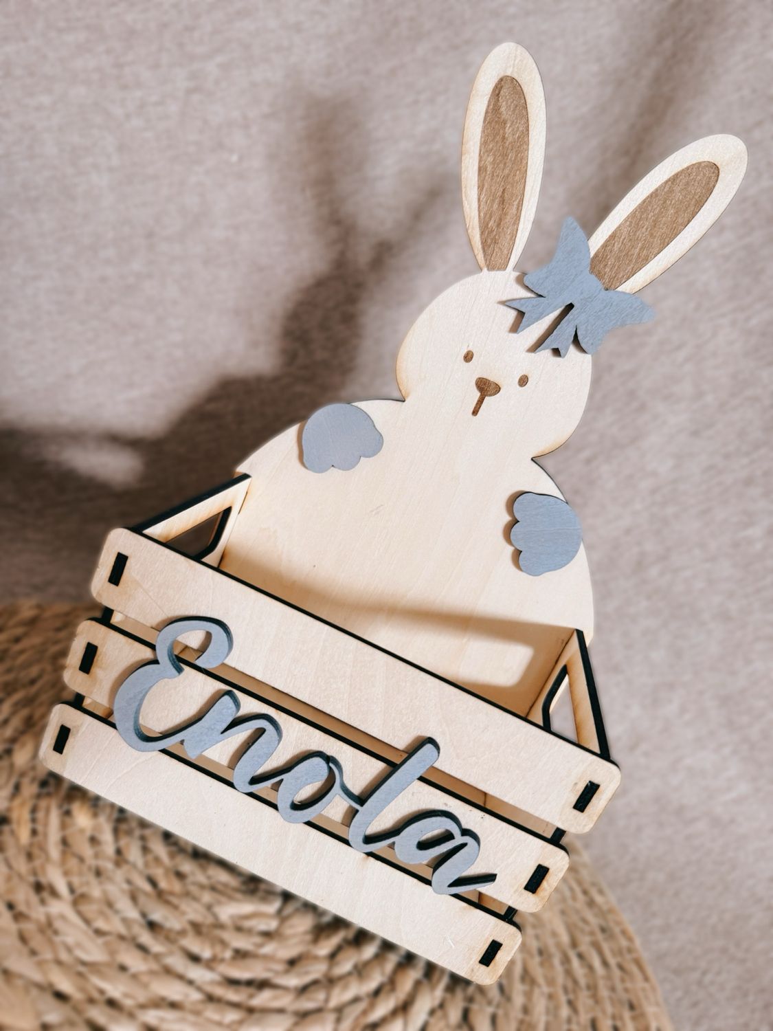 Panier lapin prénom