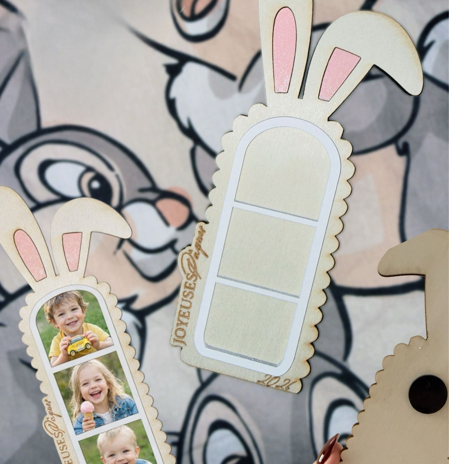 Marque-page/ option magnet photomaton Lapin