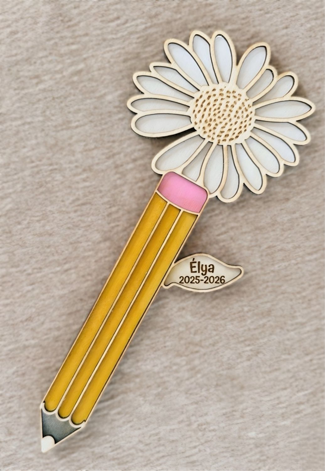 Fleur crayon personnalisée