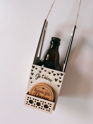 Porte-bouteille personnalisé avec décapsuleur gravé