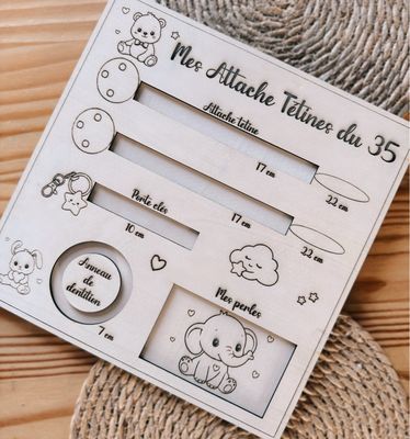 Gabarit de mesure pour attache tétine/ anneau / porte clé