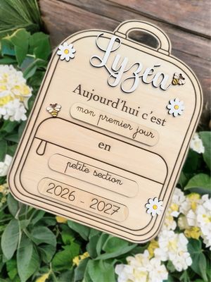 Pancarte premier &amp; dernier jour d’école / cartable - thème abeille 🐝