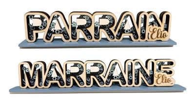 Support décoratif parrain/marraine personnalisable