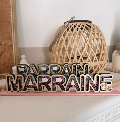 Support décoratif parrain/marraine personnalisable