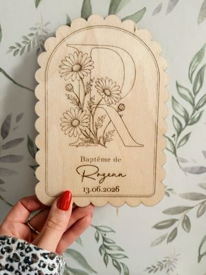 Plaque de baptême personnalisée