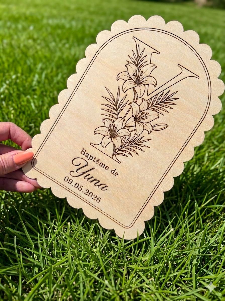 Plaque de baptême personnalisée