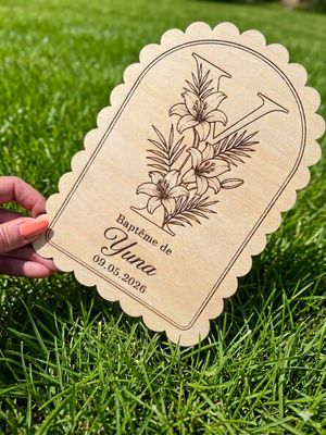 Plaque de baptême personnalisée