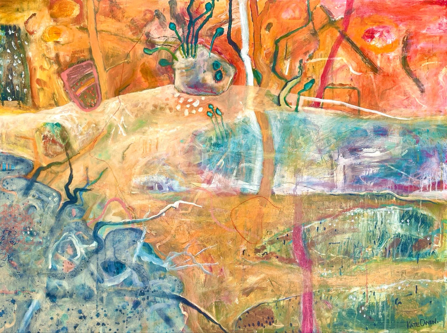 AFTER THE FLOODS – Original Abstract Painting by Kate Owen