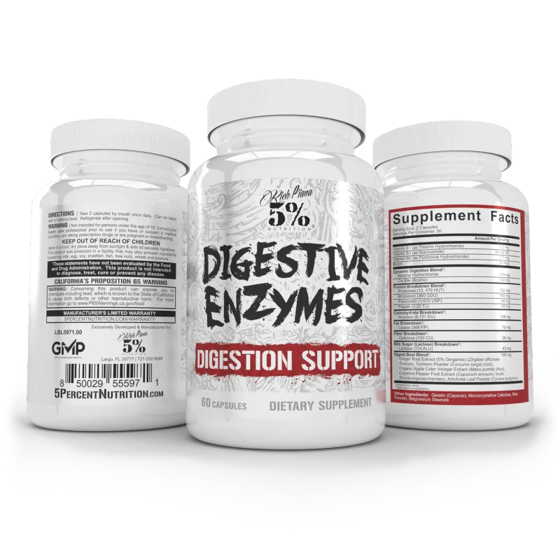 5% DIGESTIVE ENZYMES 60C