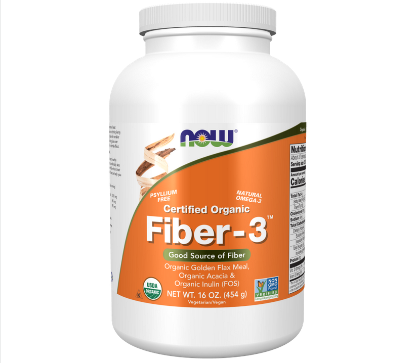 NOW FIBER-3, ORGANIC 16OZ