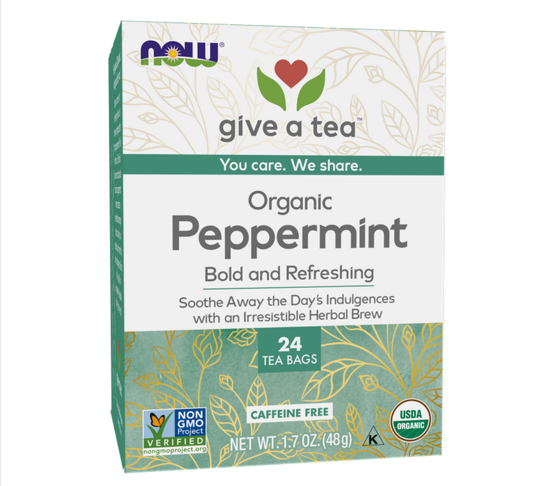 NOW PEPPERMINT TEA 24TEA BAGS, ORGANIC