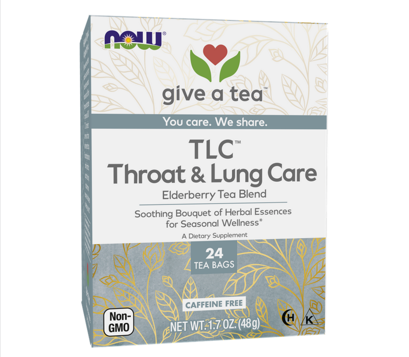 NOW TLC™ THROAT &amp; LUNG CARE TEA 24TEA BAGS