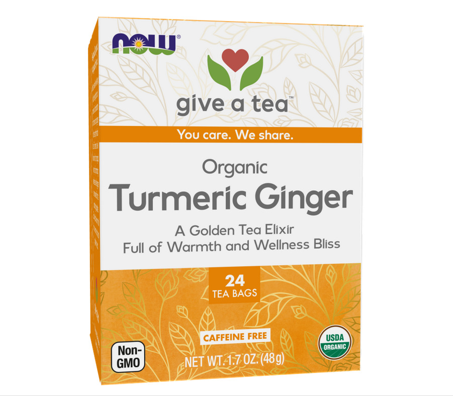 NOW TURMERIC GINGER TEA 24TEA BABS