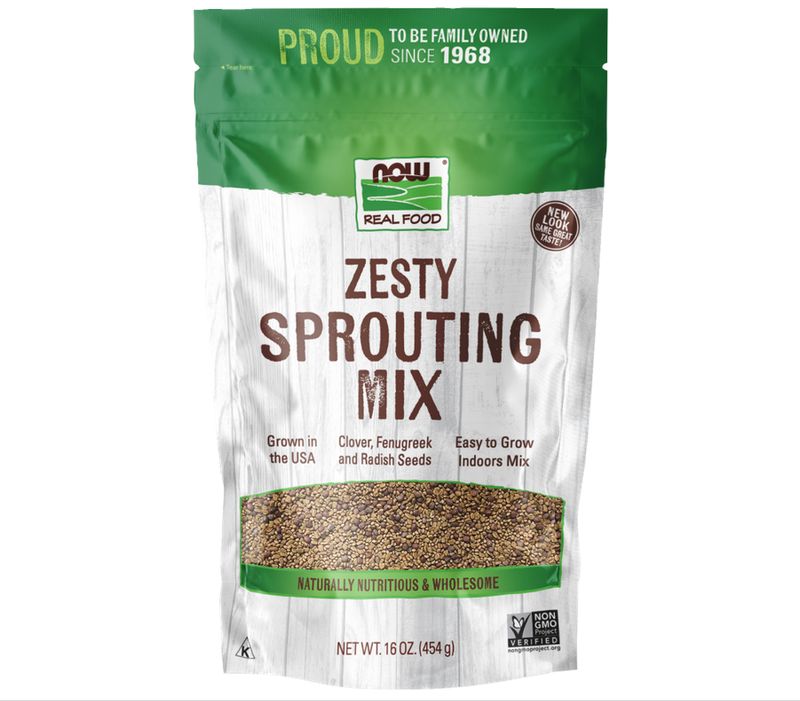 NOW ZESTY SPROUTING MIX 16OZ