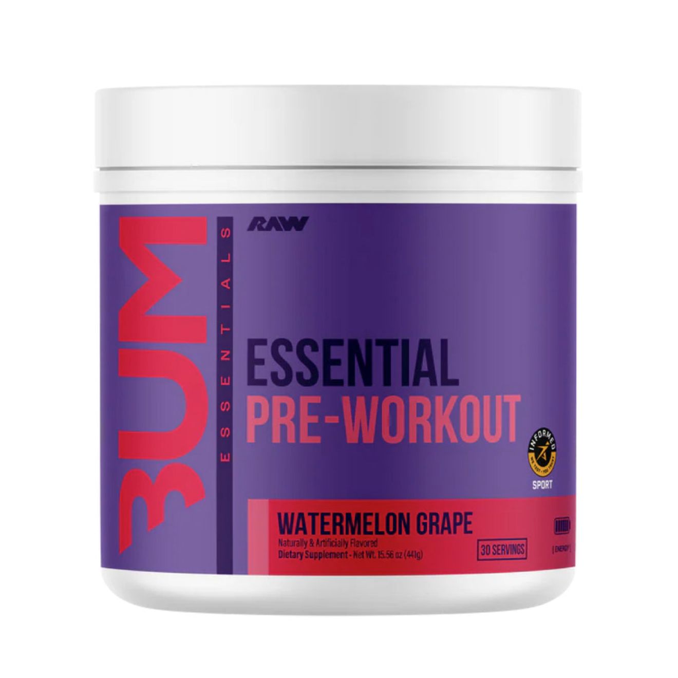 RAW CBUM ESSENTIAL PRE-WORKOUT WATERMELON GRAPE