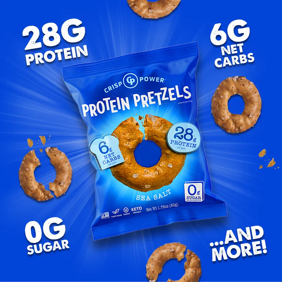 CRISP POWER PROTEIN PRETZELS SEA SALT