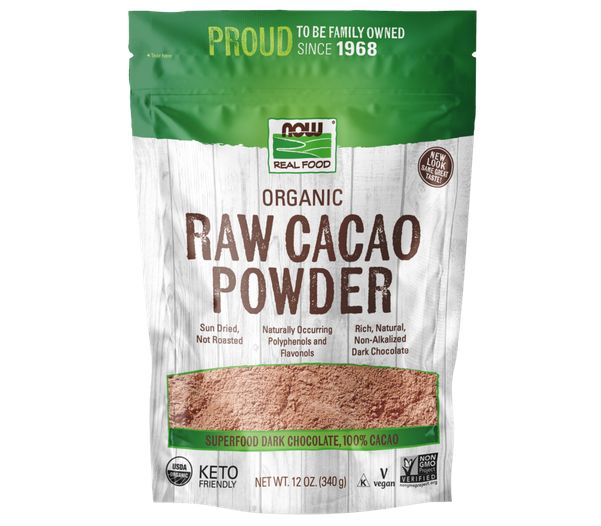 NOW CACAO POWDER 12OZ RAW &amp; ORGANIC
