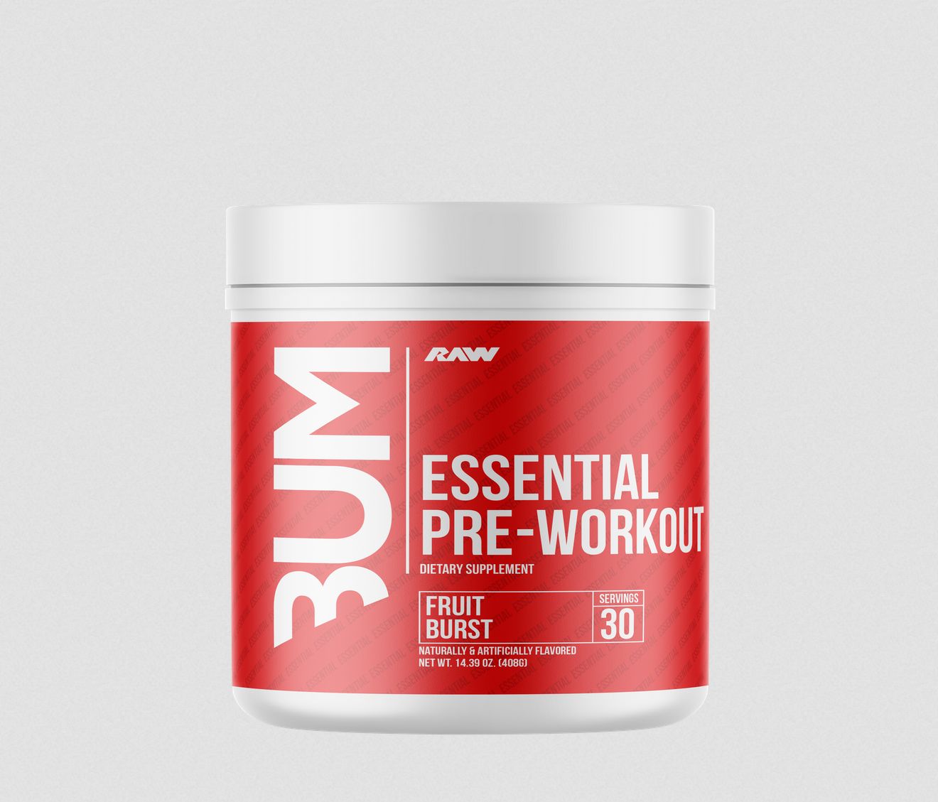 RAW CBUM ESSENTIAL PRE-WORKOUT RED, WHITE' N BUM