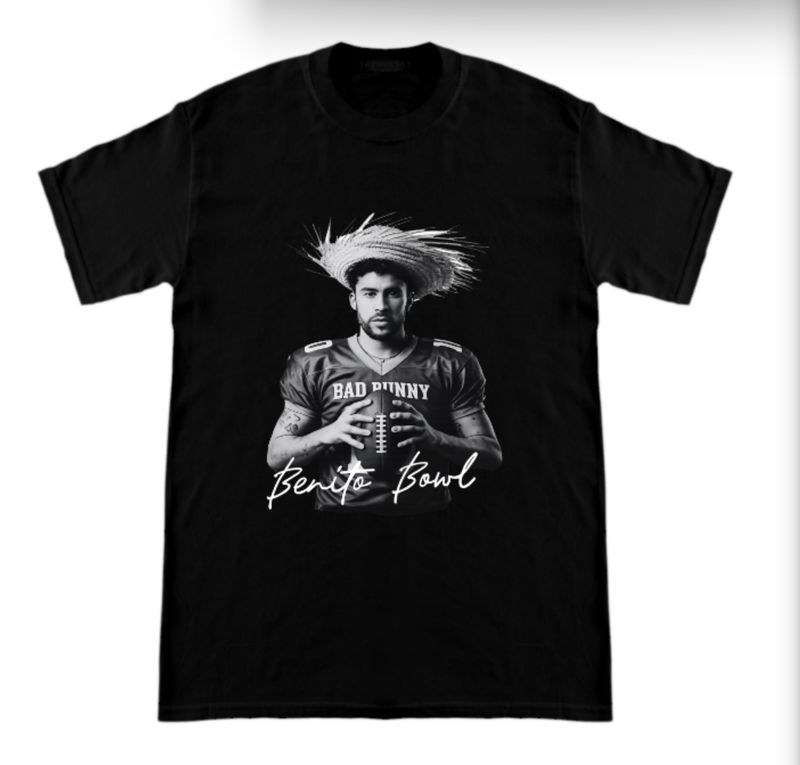 BAD BUNNY BENITO BOWL FOOTBALL T-SHIRT