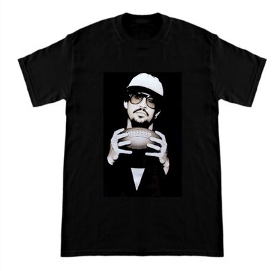 BAD BUNNY HOLDING FOOTBALL T-SHIRT