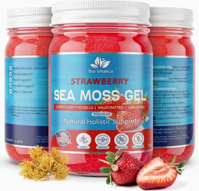 BioVitalica - Sea Moss Gel Strawberry Flavor – Wildcrafted, Sun-Dried