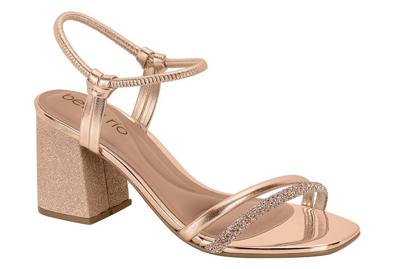 8436-213 - Beira Rio Sandal in Gold Pink Diamond Metal