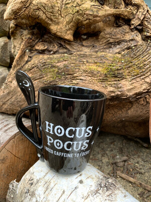 Tasse « Hocus Pocus, I need caffeine to focus » + petite cuillère 