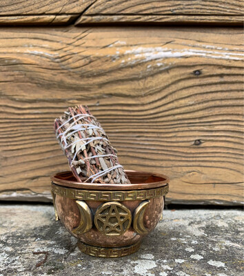 Petit bol pour fumigation et rituels en bronze