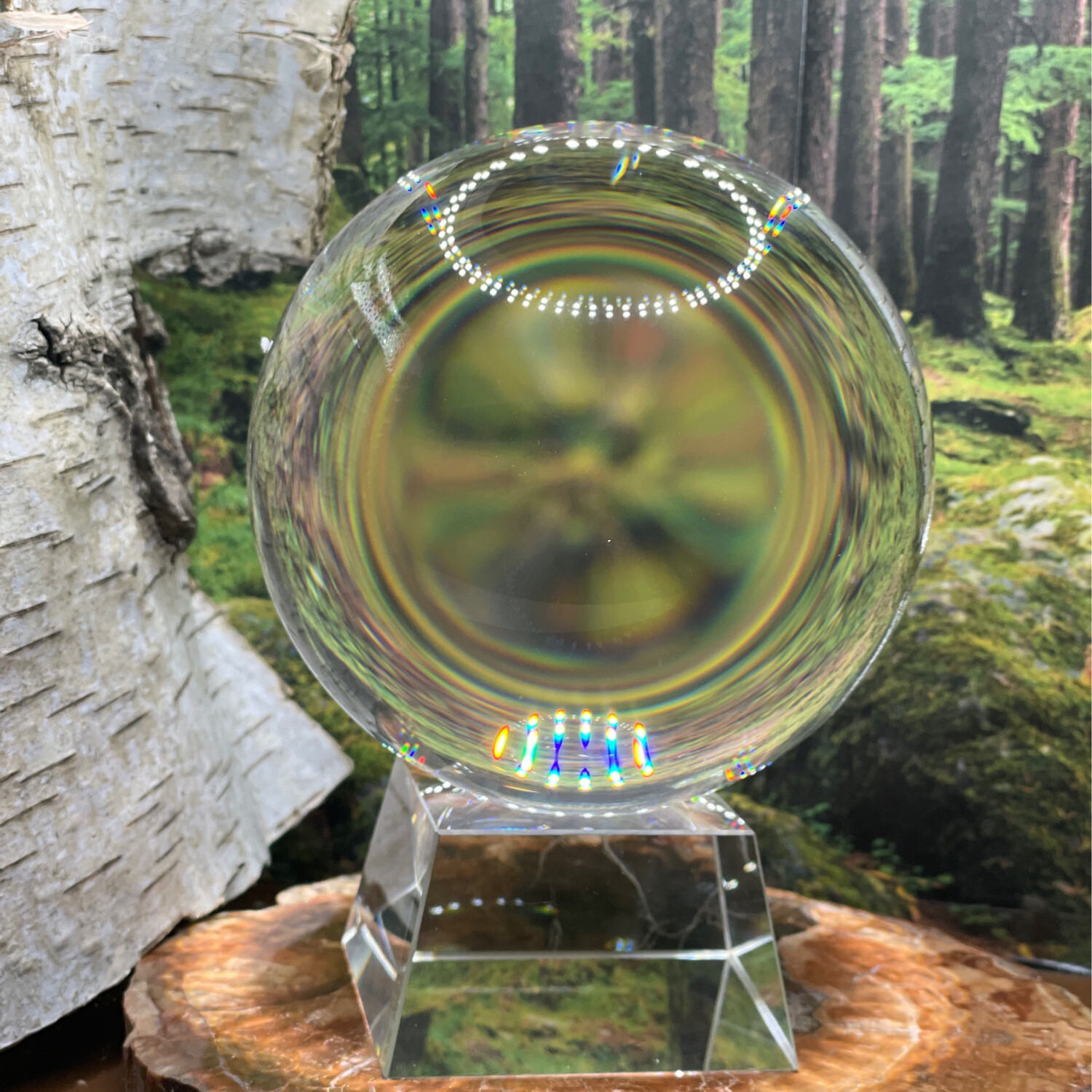 Boule de crystal 16cm avec support